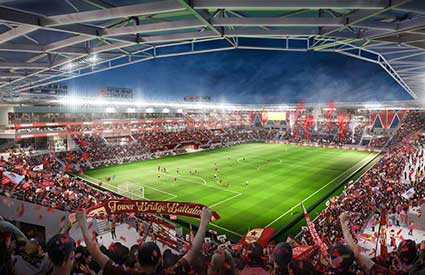 The Railyards major league soccer stadium rendering
